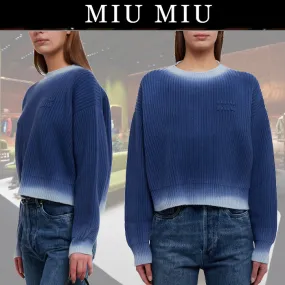 MiuMiu  |Crew Neck Casual Style Unisex Wool Blended Fabrics