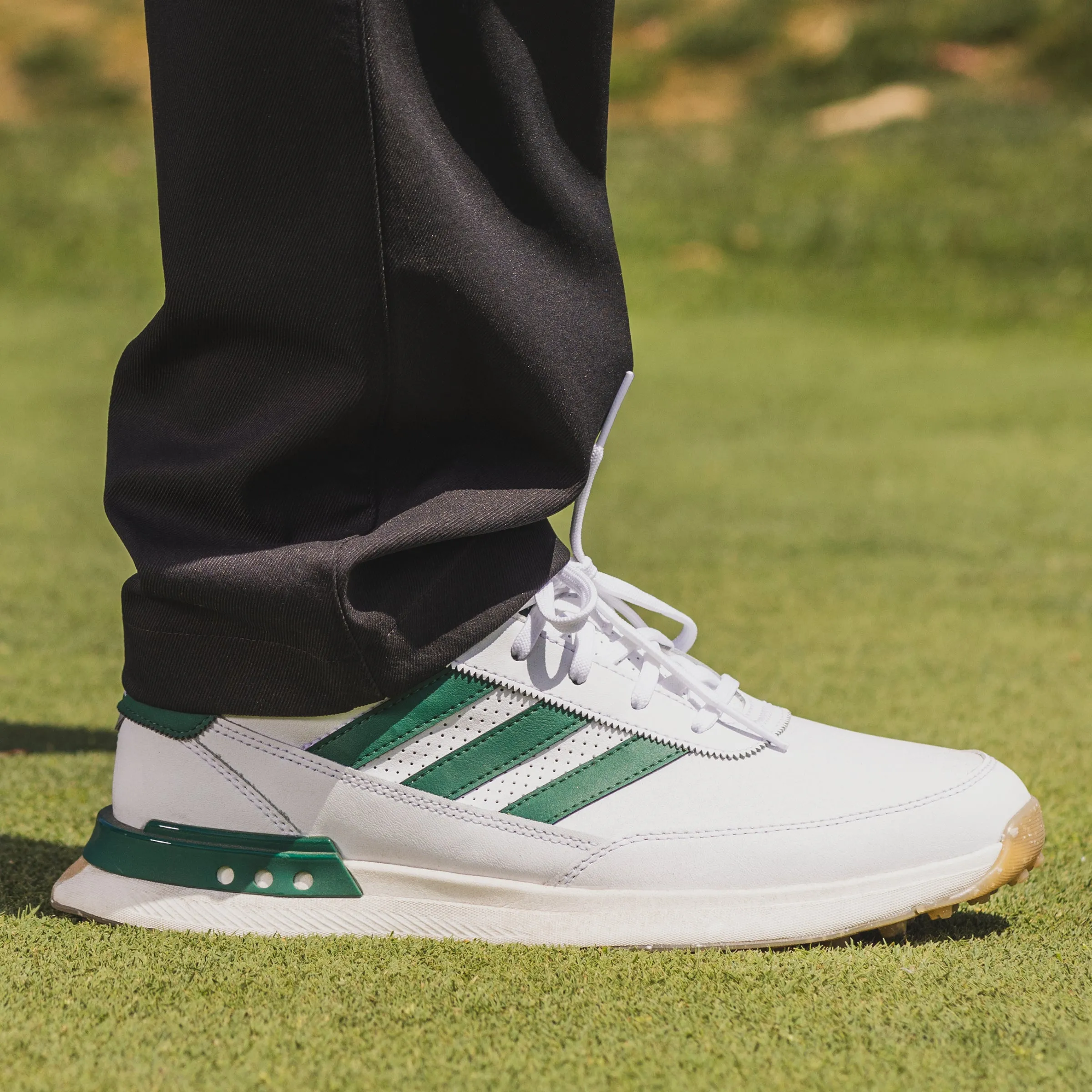 NEW adidas S2G Spikeless Leather 24 Golf Shoes - White/Court Green/Gum4