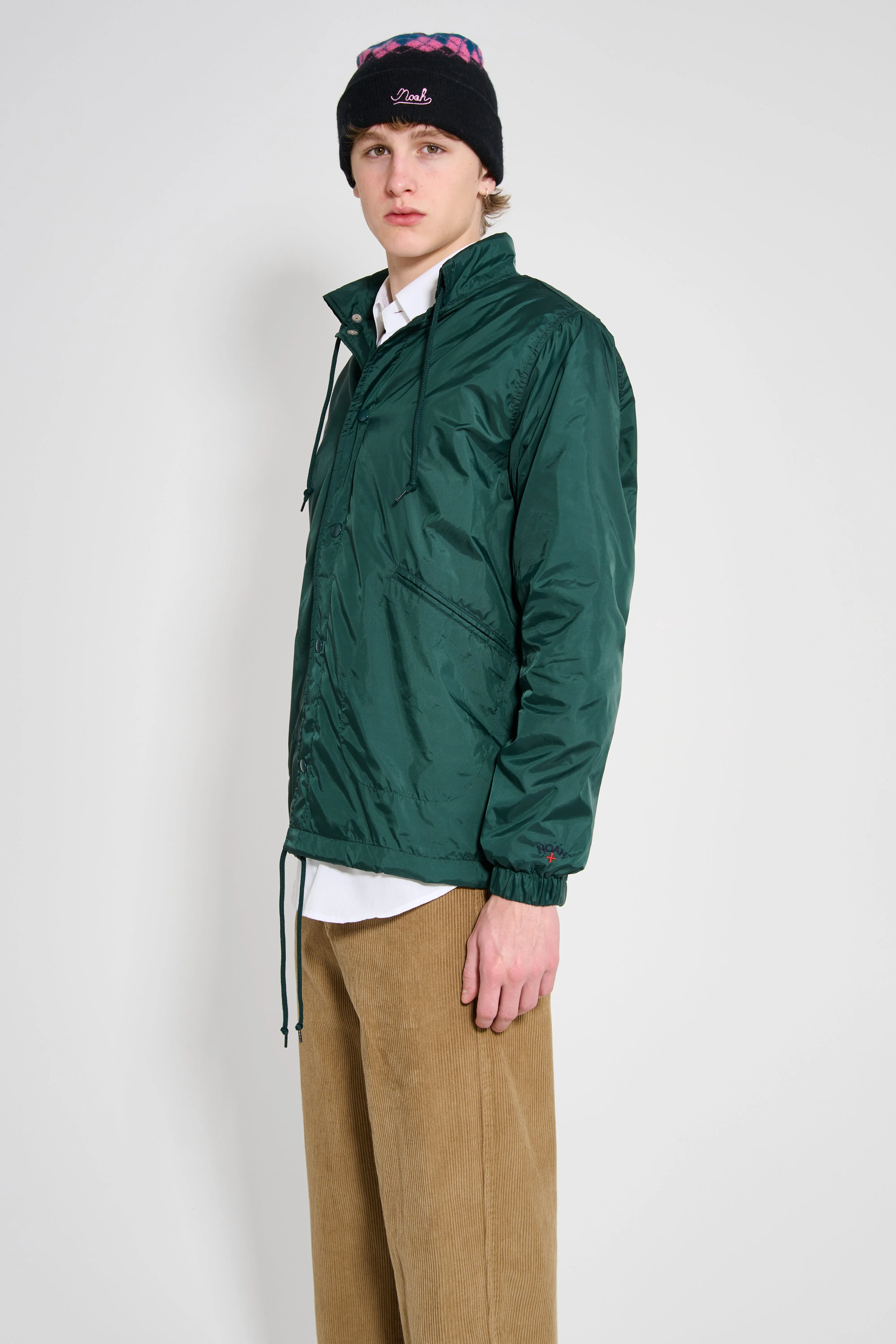 Noah Hooded Coaches Jacket Green