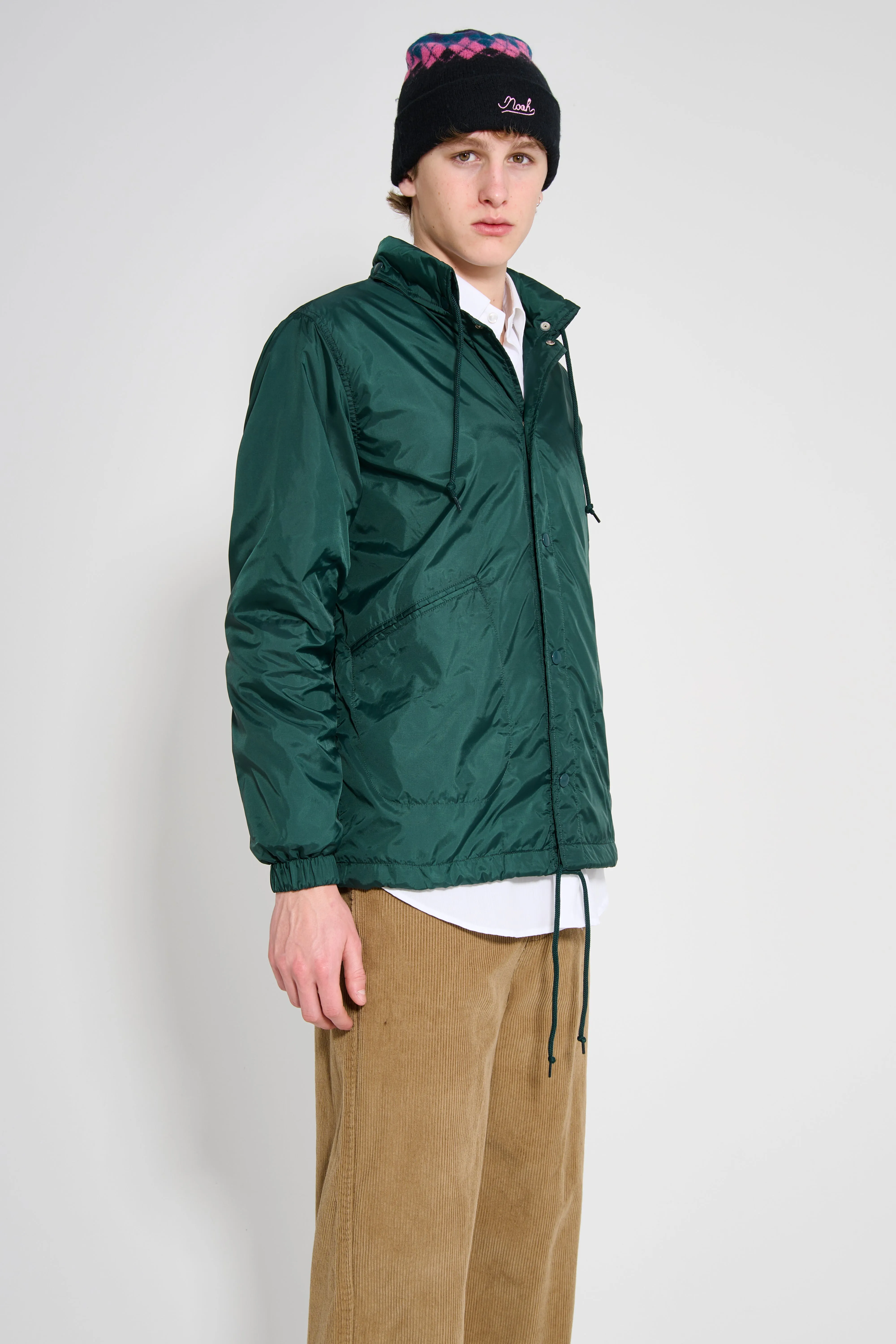 Noah Hooded Coaches Jacket Green