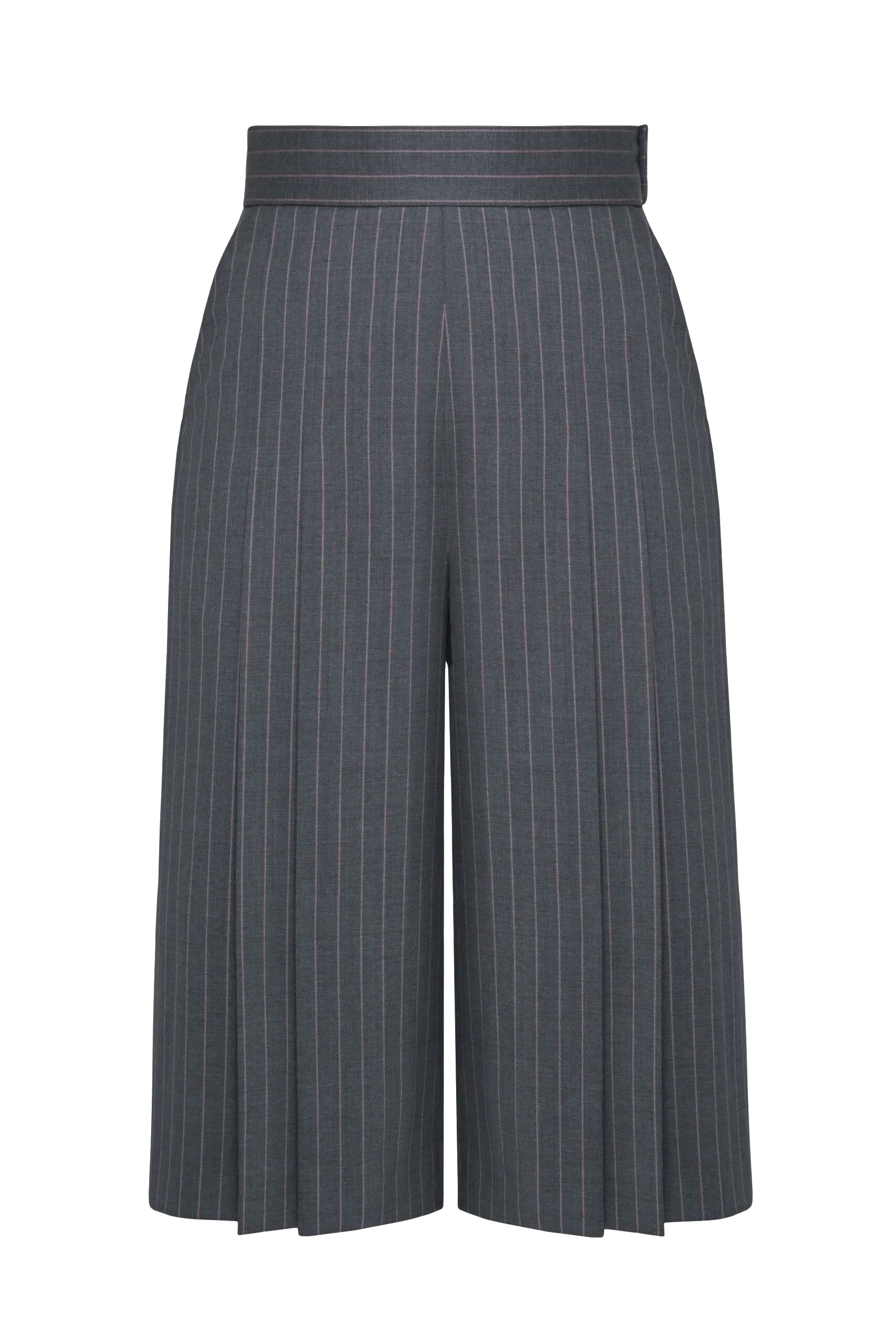 Pleated pinstripe shorts