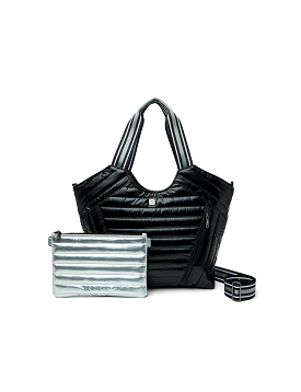 Puzzle Tote, Shiny Black