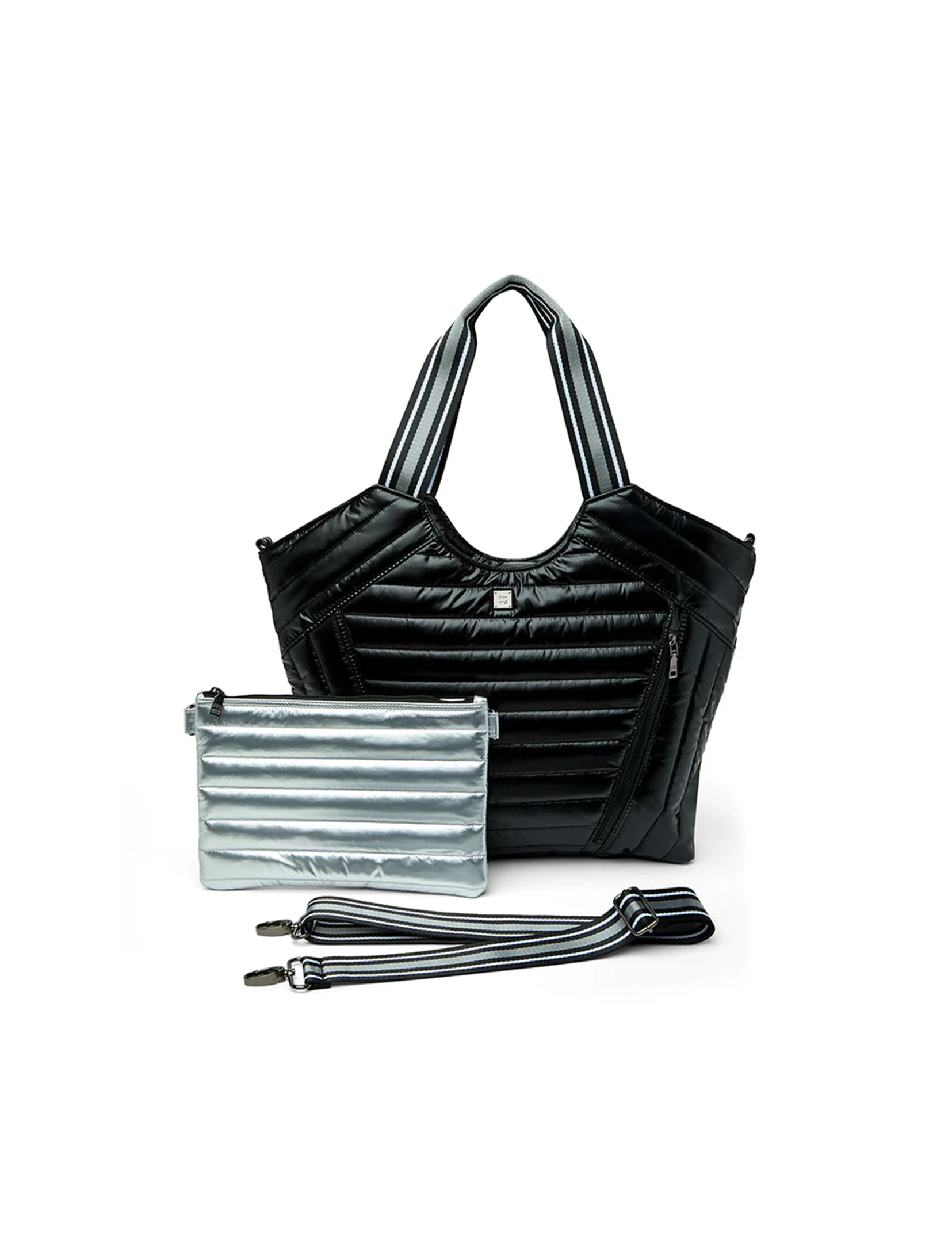 Puzzle Tote, Shiny Black