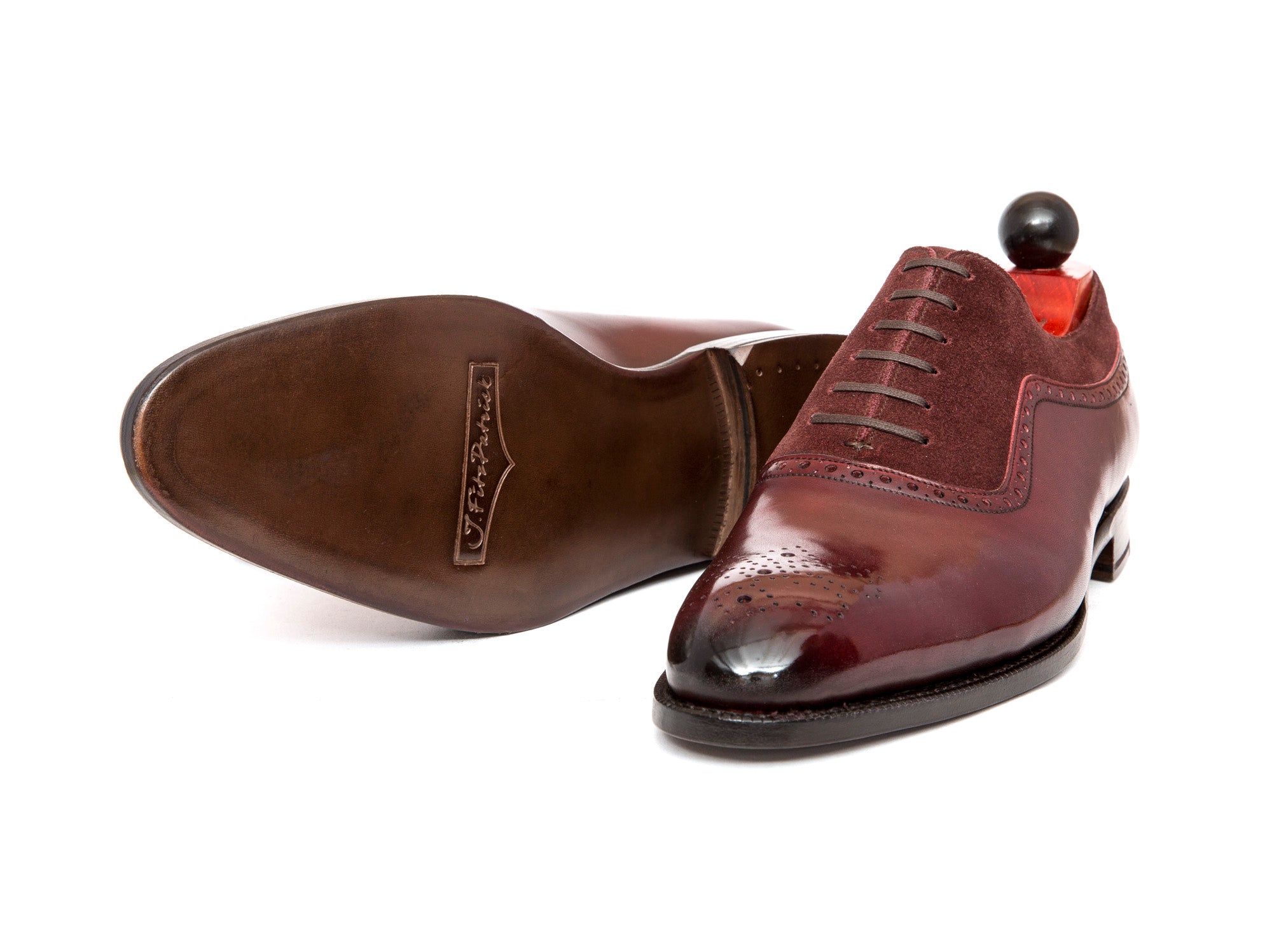 Roosevelt - MTO - Burgundy Calf / Burgundy Suede - NGT Last - Single Leather Sole