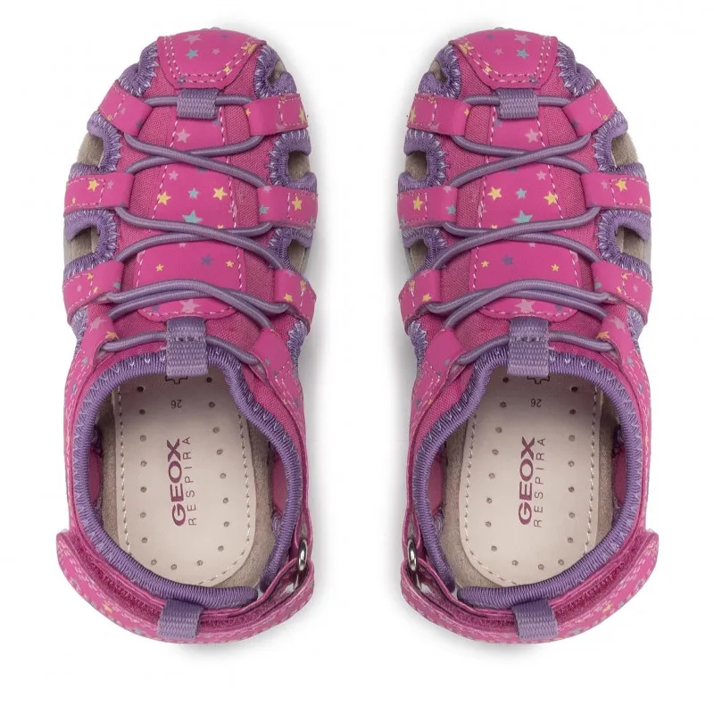 SANDALI GEOX BAMBINA ROXANNE  FUCHSIA/LILAC J25D9A 1550 C8257 tg:27