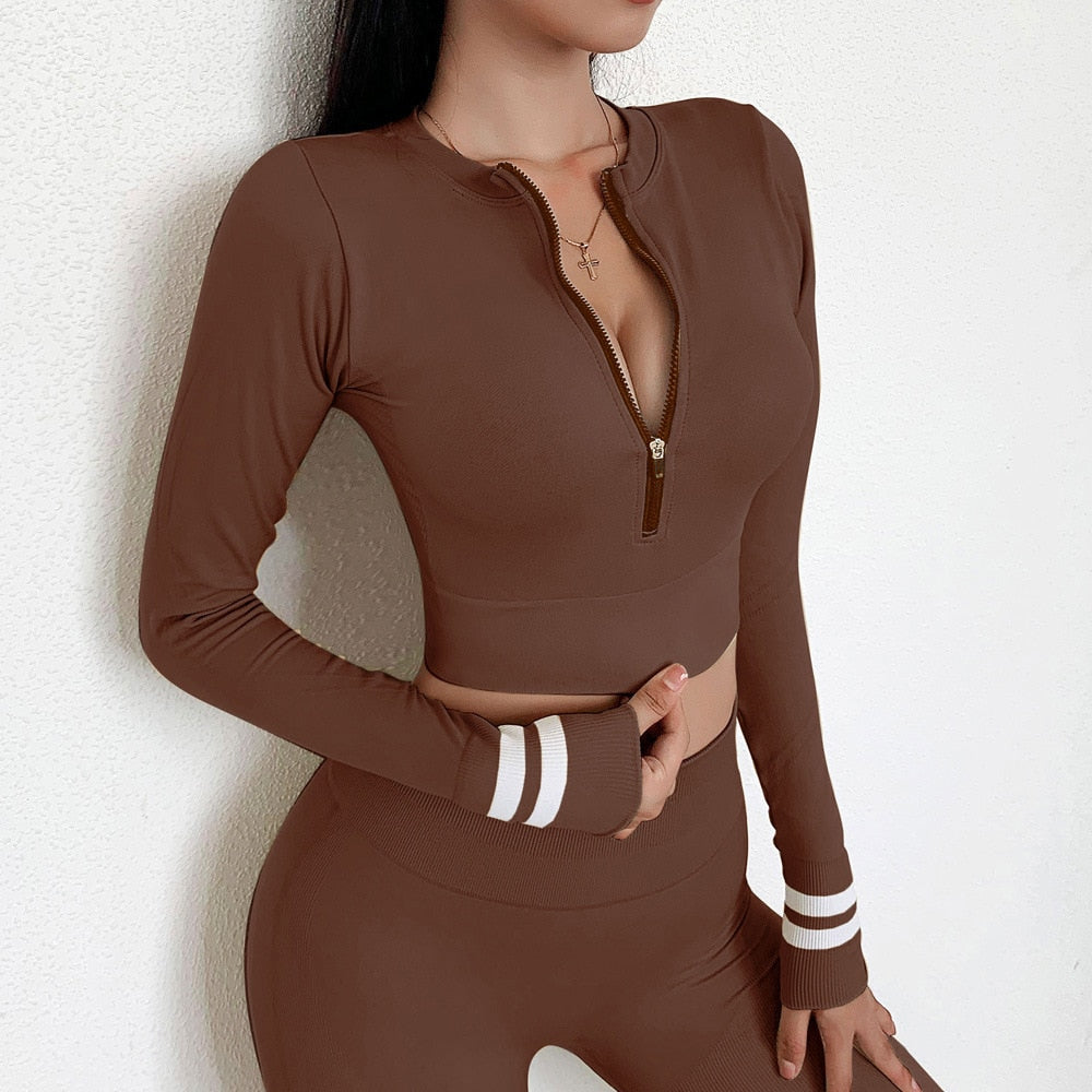 Seamless Suit Sportwear Workout Gym Running Tracksuit