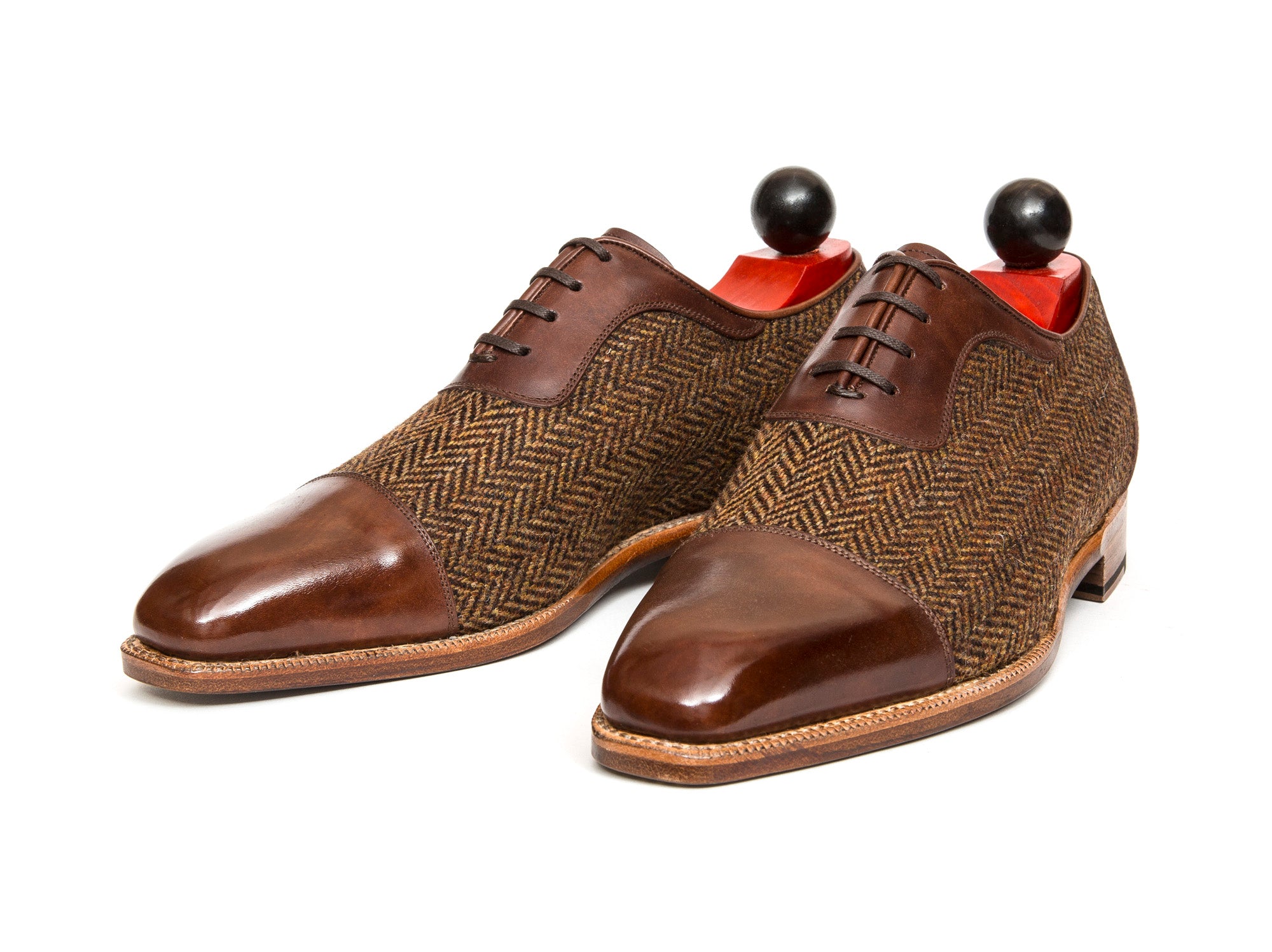 Seaport - MTO - Walnut Museum Calf / Gold Tweed - LPB Last - Natural Single Leather Sole