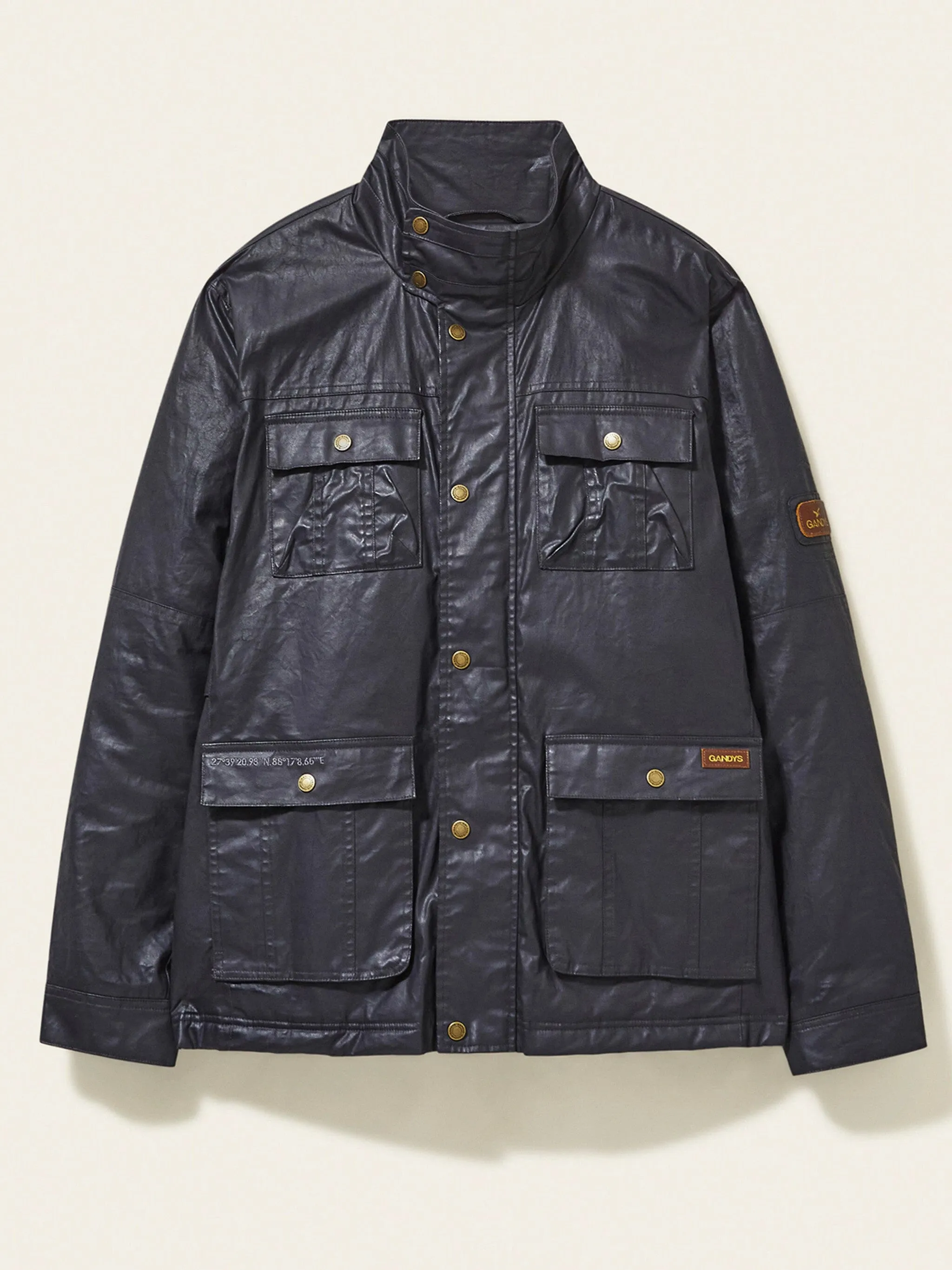 Slate Mens Pioneer Coated Cotton Jacket