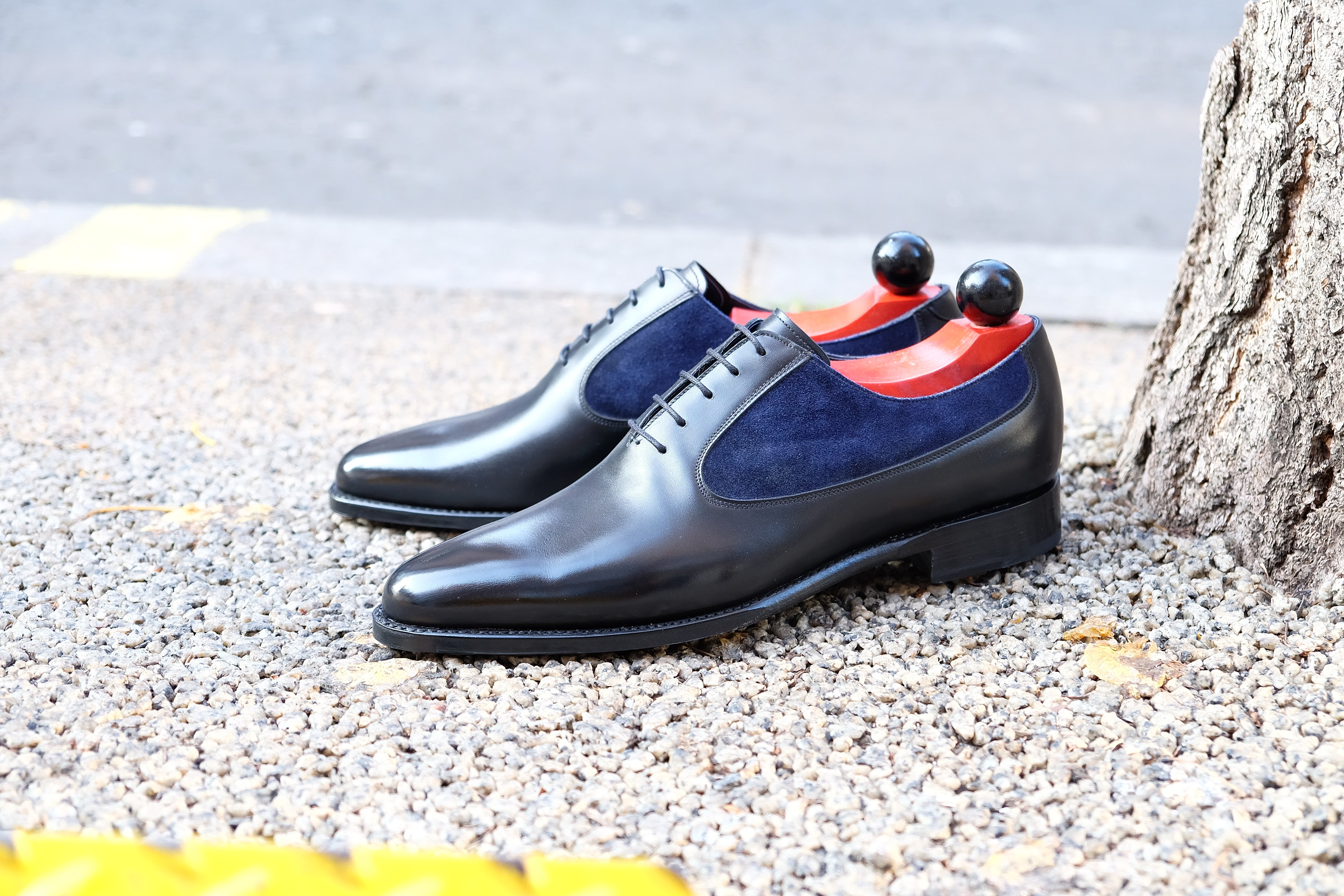 Tacoma - MTO - Black Calf / Navy Suede - JKF Last - Single Leather Sole