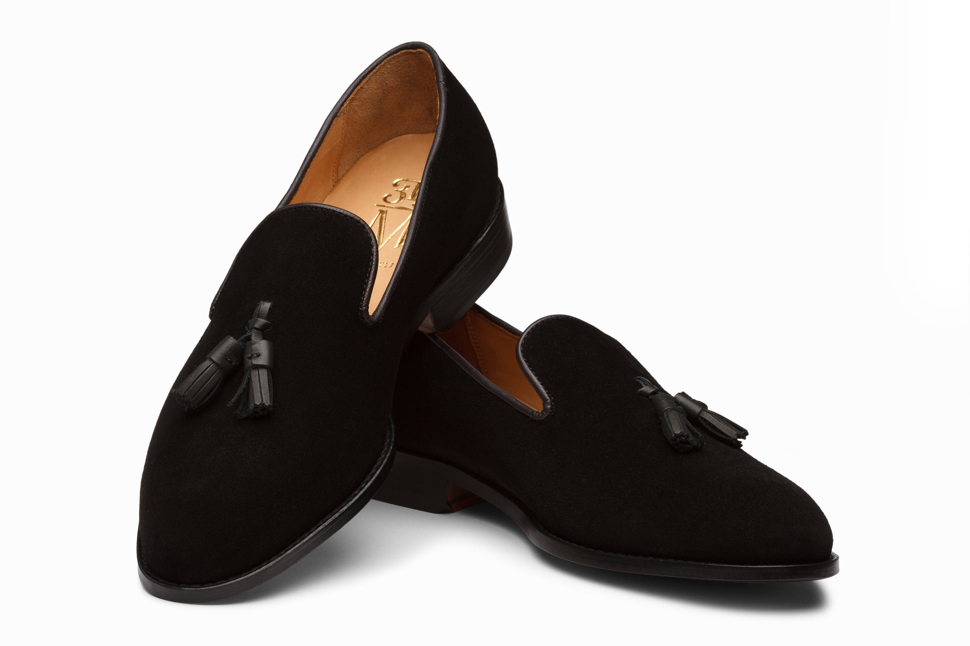 Tassel Loafers - Black Suede