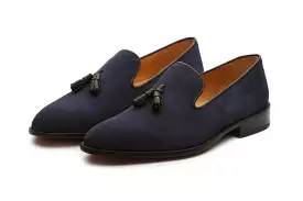 Tassel Loafers - Navy Suede