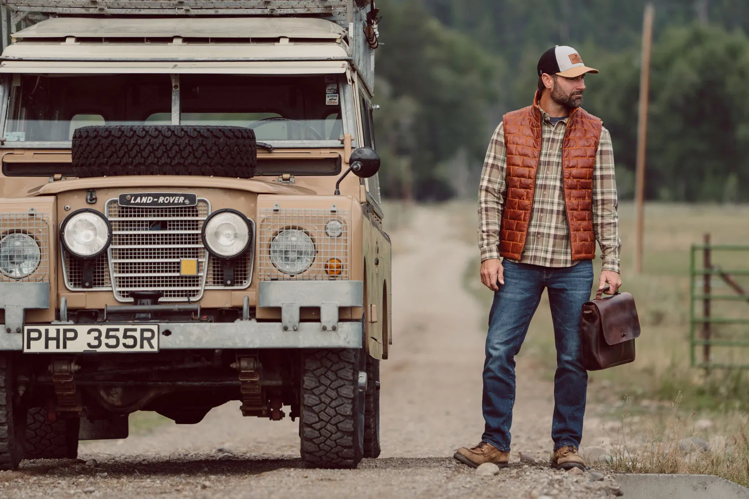 Teton Leather Light Down Vest | Whiskey Brown